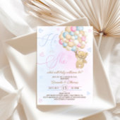 テディベアピンクブルージェンダーの表示 招待状