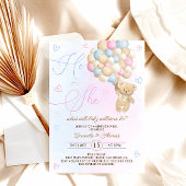 テディベアピンクブルージェンダーの表示 招待状