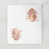 テディベアピンクホットエアバルーンパーティーテーブルカード プレイスカード (外部開封)