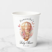 テディベアピンクホットエアバルーンベビー 紙コップ (裏面)