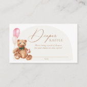 テディベアピンク我々はbearly待つことができるおむつラッフル エンクロージャーカード (正面)