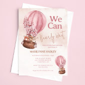 テディベアピンク真珠のように待つ赤ちゃんシャワー 招待状