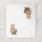 テディベアピンク素朴フローラパーティーテーブルカード プレイスカード (外部開封)