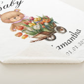 テディベアピンク赤ちゃんシャワー素朴フローラ シェルパブランケット (3/4)