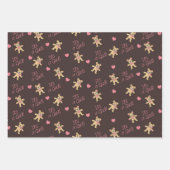 テディベアピンク赤ちゃんシャワー ラッピングペーパーシート (正面3)