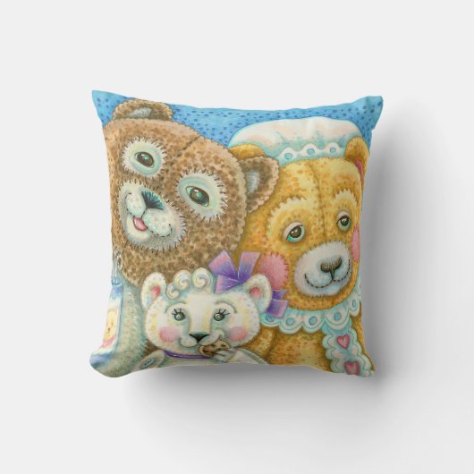 テディベアファミリーブリュイン装飾用クッション クッション (正面)