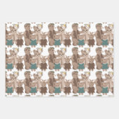 テディベアファミリー ラッピングペーパーシート (正面3)