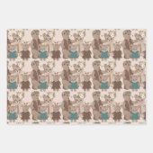 テディベアファミリー ラッピングペーパーシート (正面2)