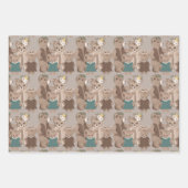 テディベアファミリー ラッピングペーパーシート (正面)