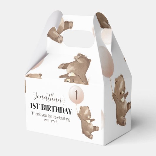 テディベアファースト誕生日お願いボックス フェイバーボックス (裏面サイド)