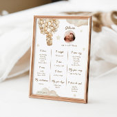 テディベアファースト誕生日インフォグラフィックマイルストーン ポスター