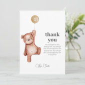 テディベアファースト誕生日サンキューカード サンキューカード (スタンド正面)