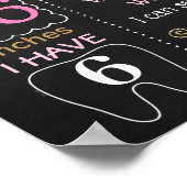 テディベアファースト誕生日シャルボードサイン女 ポスター (角)