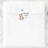 テディベアファースト誕生日パーティーのお願い ラウンドシール (バッグ)