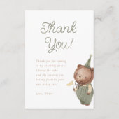 テディベアファースト誕生日パーティー サンキューカード (正面)