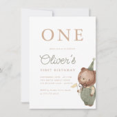 テディベアファースト誕生日パーティー 招待状 (正面)