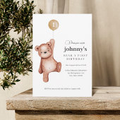 テディベアファースト誕生日パーティー 招待状