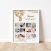 テディベアファースト誕生日マイルストーン写真 ポスター