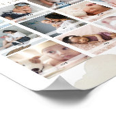 テディベアファースト誕生日マイルストーン写真 ポスター (角)