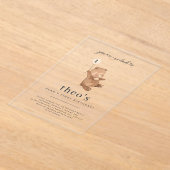 テディベアファースト誕生日招待状 アクリル招待状 (レイダウン)