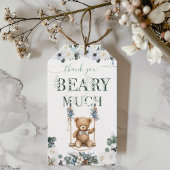 テディベアフローラセージ緑ニュートラルありがとう ギフトタグ