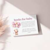 テディベアブックスベビーバイオレットハートベージュバルーン エンクロージャーカード