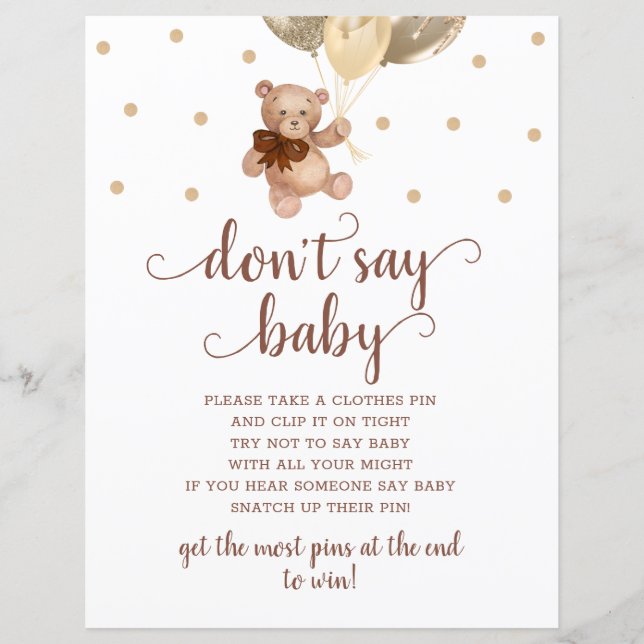 テディベアブラウンと金ゴールドは言わないベビーゲーム (正面)