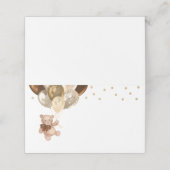 テディベアブラウンと金ゴールドバルーン赤ちゃんシャワー プレイスカード (外部開封)