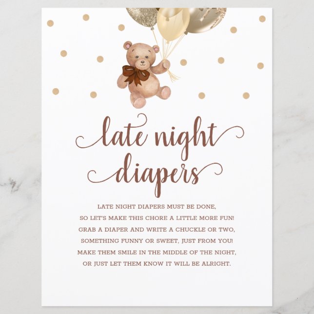 テディベアブラウンと金ゴールド深夜おむつゲーム (正面)