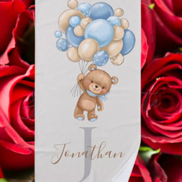 テディベアブラウンバルーンビーチタオル子供へ ビーチタオル