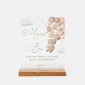 テディベアブラウンベビーシャワーミモザバー アクリルサイン (正面)