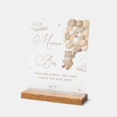 テディベアブラウンベビーシャワーミモザバー アクリルサイン (傾斜)