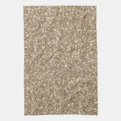 テディベアブラウン金ゴールドグリッター         キッチンタオル (縦)