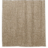 テディベアブラウン金ゴールドグリッター         シャワーカーテン (正面)