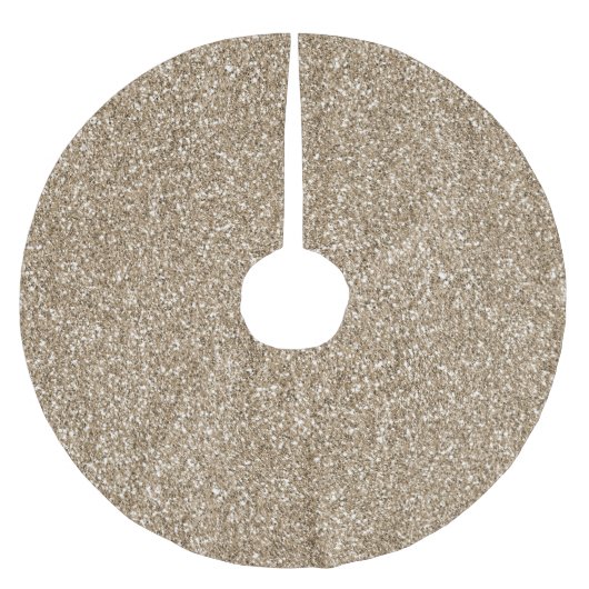 テディベアブラウン金ゴールドグリッター        ブラッシュドポリエステルツリースカート (正面)