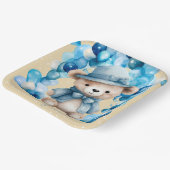 テディベアブルーアーチバルーン少年の赤ちゃんシャワー ペーパープレート (傾斜あり)