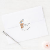 テディベアブルーバルーンありがとう ラウンドシール (封筒)