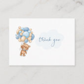 テディベアブルーバルーンおむつラッフル エンクロージャーカード (裏面)