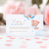 テディベアブルーバルーンおむつラッフル エンクロージャーカード