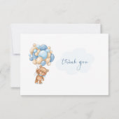 テディベアブルーバルーンおむつラッフル 招待状 (裏面)