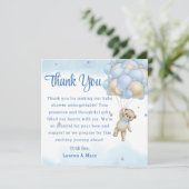 テディベアブルーバルーンサンキューカード サンキューカード (スタンド正面)