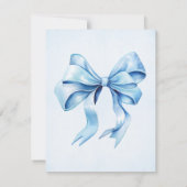 テディベアブルーバルーンベアリーファースト誕生日 招待状 (裏面)