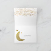 テディベアブルーバルーンベビーシャワーサンキューカード サンキューカード (内部)