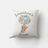 テディベアブルーバルーンベビーシャワー クッション (裏面)