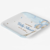 テディベアブルーバルーンベビーシャワー ペーパープレート (傾斜あり)