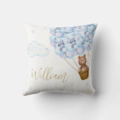 テディベアブルーバルーンベビー子供部屋 クッション (裏面)