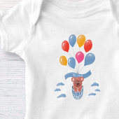 テディベアブルーバルーンボーイ名 ベビーボディスーツ