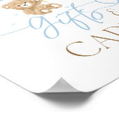 テディベアブルーバルーン男の赤ちゃんシャワーギフト ポスター (角)