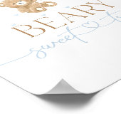 テディベアブルーバルーン男の赤ちゃんシャワー ポスター (角)