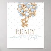 テディベアブルーバルーン男の赤ちゃんシャワー ポスター (正面)